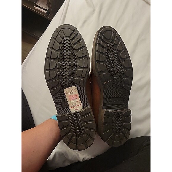 Barrington Mens 8 Shoes Brown Leather Split Toe Oxford Lace Up 8D Allen Edwards - Picture 15 of 16